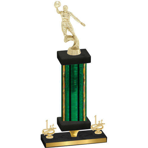 Premium Single Green Glacier First Place Basketball Trophy