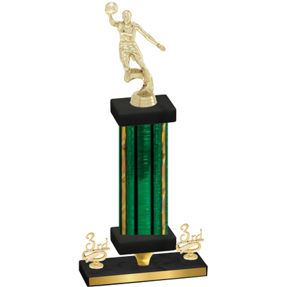 Premium Single Green Glacier Third Place Basketball Trophy