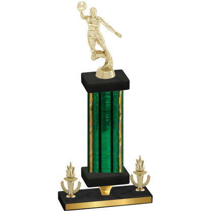 Premium Single Green Glacier Victory Basketball Trophy