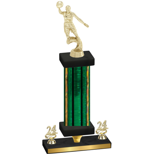 Premium Single Green Glacier Year Basketball Trophy