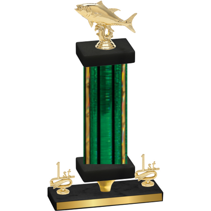 Premium Single Green Glacier First Place Fishing Trophy