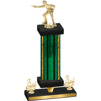 Premium Single Green Glacier Third Place Shooter Trophy