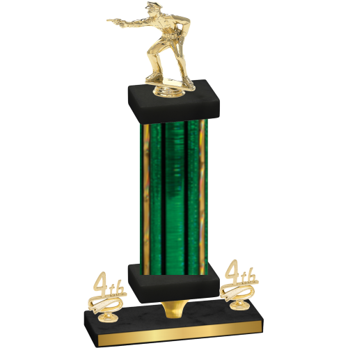 Premium Single Green Glacier Fourth Place Shooter Trophy