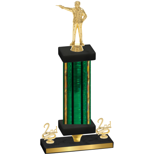 Premium Single Green Glacier Second Place Shooter Trophy