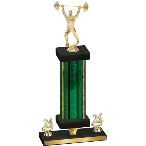 Premium Single Green Glacier Year Weights Trophy