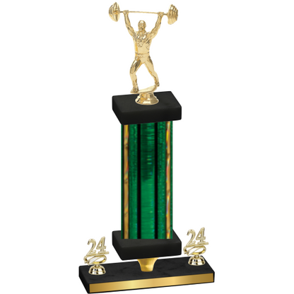 Premium Single Green Glacier Year Weights Trophy
