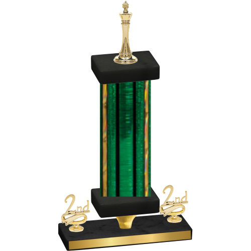 Premium Single Green Glacier Second Place Chess Trophy