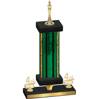 Premium Single Green Glacier Fourth Place Chess Trophy