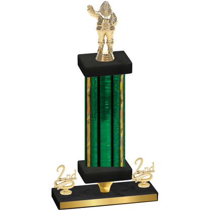 Premium Single Green Glacier Second Place Holiday Trophy