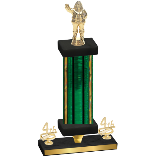 Premium Single Green Glacier Fourth Place Holiday Trophy
