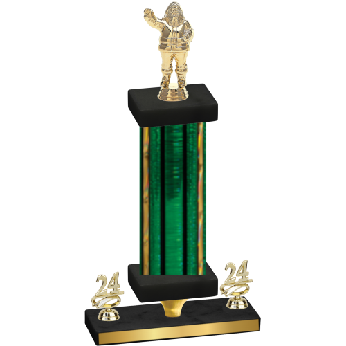 Premium Single Green Glacier Year Holiday Trophy