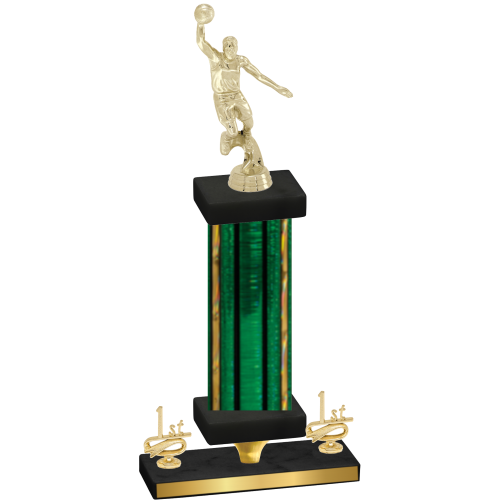 Premium Single Green Glacier First Place Basketball Trophy