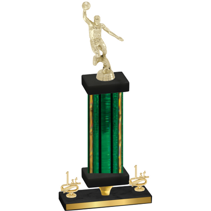 Premium Single Green Glacier First Place Basketball Trophy