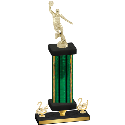 Premium Single Green Glacier Second Place Basketball Trophy