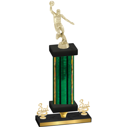 Premium Single Green Glacier Third Place Basketball Trophy