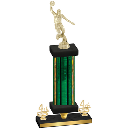 Premium Single Green Glacier Fourth Place Basketball Trophy