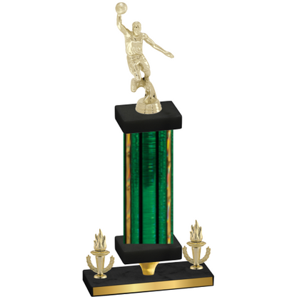 Premium Single Green Glacier Victory Basketball Trophy