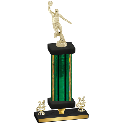 Premium Single Green Glacier Year Basketball Trophy