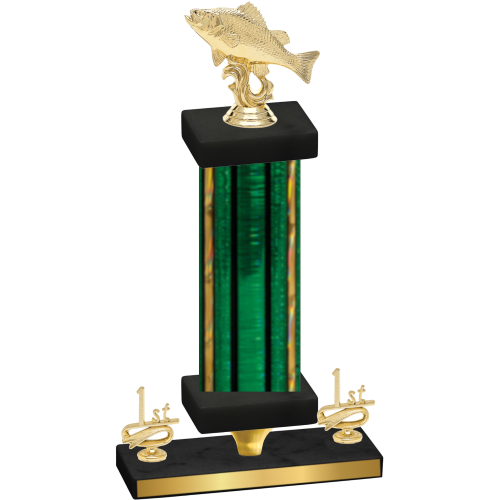 Premium Single Green Glacier First Place Fishing Trophy