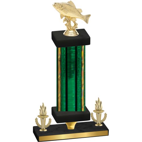 Premium Single Green Glacier Victory Fishing Trophy