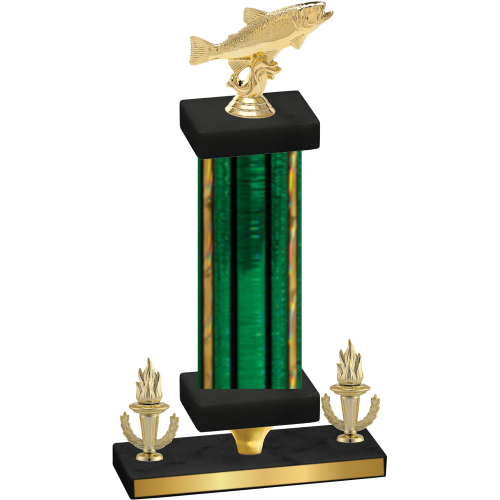 Premium Single Green Glacier Victory Fishing Trophy