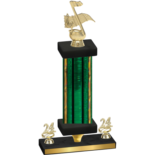 Premium Single Green Glacier Year Music Trophy
