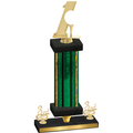 Premium Single Green Glacier Third Place Golf Trophy