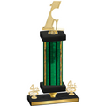 Premium Single Green Glacier Fourth Place Golf Trophy