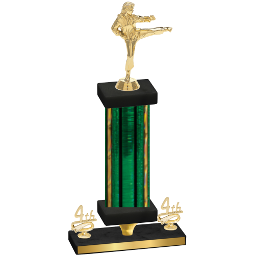 Premium Single Green Glacier Fourth Place Karate Trophy