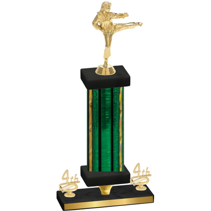 Premium Single Green Glacier Fourth Place Karate Trophy