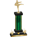 Premium Single Green Glacier First Place Karate Trophy