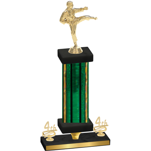 Premium Single Green Glacier Fourth Place Karate Trophy