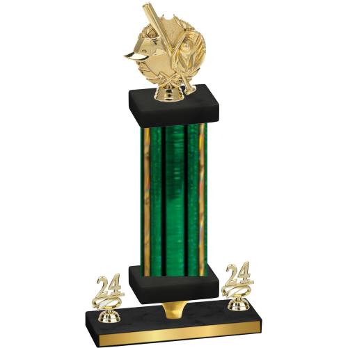 Premium Single Green Glacier Year Baseball Trophy