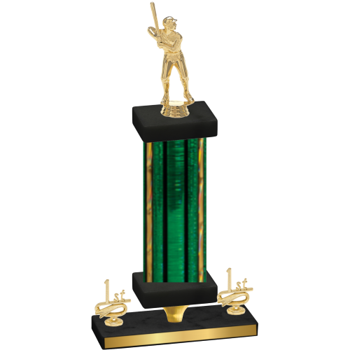 Premium Single Green Glacier First Place Baseball Trophy