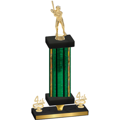 Premium Single Green Glacier Fourth Place Baseball Trophy