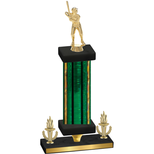 Premium Single Green Glacier Victory Baseball Trophy
