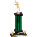 Premium Single Green Glacier First Place Softball Trophy