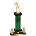 Premium Single Green Glacier Victory Softball Trophy
