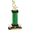 Premium Single Green Carbon Fiber Second Place Football Trophy