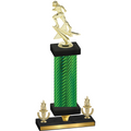 Premium Single Green Carbon Fiber Victory Football Trophy