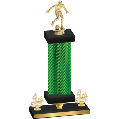 Premium Single Green Carbon Fiber Fourth Place Soccer Trophy