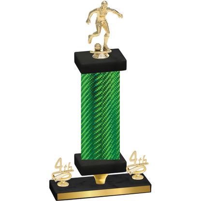 Premium Single Green Carbon Fiber Fourth Place Soccer Trophy