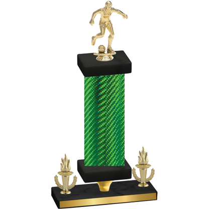 Premium Single Green Carbon Fiber Victory Soccer Trophy