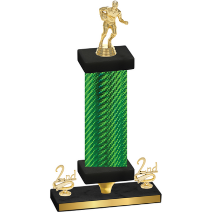 Premium Single Green Carbon Fiber Second Place Rugby Trophy