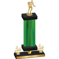 Premium Single Green Carbon Fiber Fourth Place Rugby Trophy