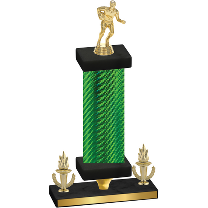 Premium Single Green Carbon Fiber Victory Rugby Trophy