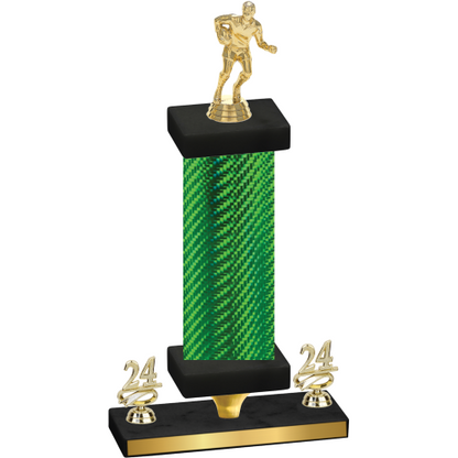 Premium Single Green Carbon Fiber Year Rugby Trophy