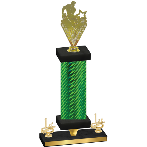 Premium Single Green Carbon Fiber First Place Rugby Trophy