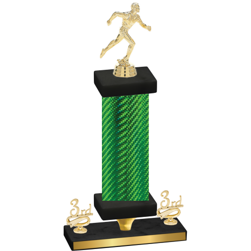 Premium Single Green Carbon Fiber Third Place Running Trophy