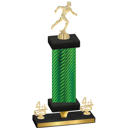 Premium Single Green Carbon Fiber Fourth Place Running Trophy